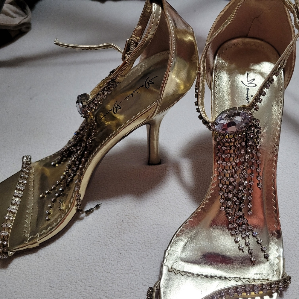 Gold strap sandals